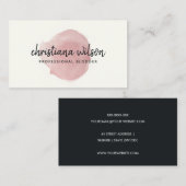 バラ金ゴールドピンクブラックブラシストローク書 名刺 (正面/裏面)