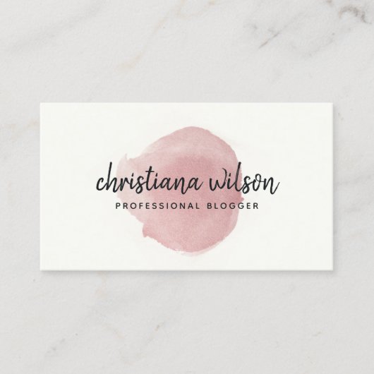 バラ金ゴールドピンクブラックブラシストローク書 名刺 (正面)