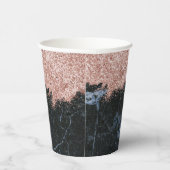 バラ金ゴールドピンクブラックマーブルグリッター 紙コップ (右)