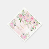バラ金ゴールドピンクベビーシャワー スタンダードカクテルナプキン (角)
