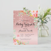 バラ金ゴールドピンクベビー散水招待フローラ 招待状 (スタンド正面)