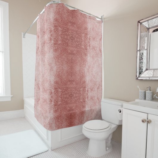 バラ金ゴールドピンクベルベットシャワーカーテンまたはベロア シャワーカーテン (インサイチュ)