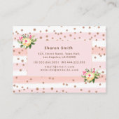バラ金ゴールドピンクホワイトグリッタートレンディー 名刺 (裏面)