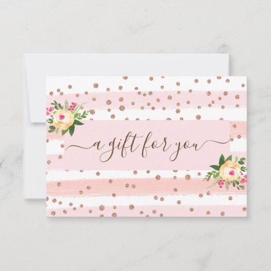 バラ金ゴールドピンクホワイトビジネスギフト証明書 (正面)