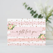 バラ金ゴールドピンクホワイトビジネスギフト証明書 (スタンド正面)