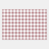 バラ金ゴールドピンクホワイトプレイドパターン ラッピングペーパーシート (正面3)