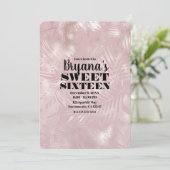 バラ金ゴールドピンクボタニカルトロピカルパームスウィート16 招待状 (スタンド正面)