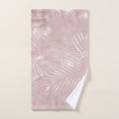 バラ金ゴールドピンクボタニカルトロピカルパーム葉ツリー バスタオルセット (ハンドタオル)