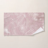 バラ金ゴールドピンクボタニカルトロピカルパーム葉ツリー バスタオルセット (ハンドタオル)