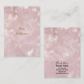 バラ金ゴールドピンクボタニカルトロピカルパーム葉ツリー 名刺 (正面/裏面)