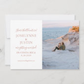 バラ金ゴールドピンクマップデスティネーショントラベル結婚ズPic セーブザデート (裏面)