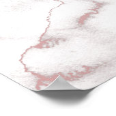 バラ金ゴールドピンクマーブルシモダンックトレンディーパーティー ポスター (角)