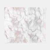 バラ金ゴールドピンクマーブルシモダンックトレンディー フリースブランケット (正面(横))