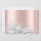 バラ金ゴールドピンクマーブルスイート16誕生日フォトシック 招待状 (裏面)