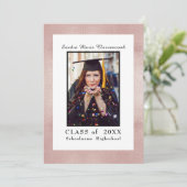 バラ金ゴールドピンクミニマリストフレーム卒業 案内状 (スタンド正面)