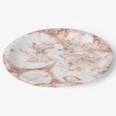 バラ金ゴールドピンクメタルグリッターアンティークワールドマップ ペーパープレート (アングル)