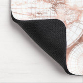 バラ金ゴールドピンクメタルグリッターアンティークワールドマップ マウスパッド (コーナー)