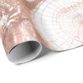 バラ金ゴールドピンクメタルグリッターアンティークワールドマップ ラッピングペーパー (ロールコーナー)