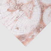 バラ金ゴールドピンクメタルグリッターアンティークワールドマップ 薄葉紙 (詳細)