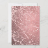 バラ金ゴールドピンクモダングラムマーブルブライダルシャワー 招待状 (裏面)