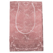 バラ金ゴールドピンクモダントレンディーグラムマーブルシック ミディアムペーパーバッグ (正面)