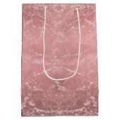 バラ金ゴールドピンクモダントレンディーグラムマーブルシック ミディアムペーパーバッグ (裏面)