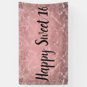 バラ金ゴールドピンクモダントレンディー大理石パーティーバナー 横断幕 (縦)