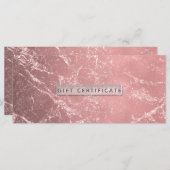 バラ金ゴールドピンクモダン大理石ギフト証明書 (正面/裏面)