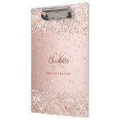 バラ金ゴールドピンクモノグラム文字 クリップボード (左)