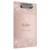 バラ金ゴールドピンクモノグラム文字 クリップボード (右)