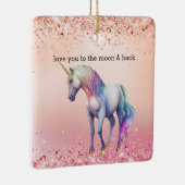 バラ金ゴールドピンクユニコーンスパークル セラミックオーナメント (右)