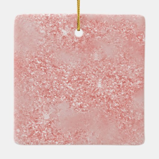 バラ金ゴールドピンクユニコーンスパークル セラミックオーナメント (裏面)