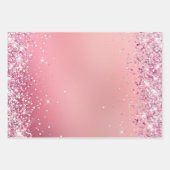 バラ金ゴールドピンクユニコーンスパークル ラッピングペーパーシート (正面3)