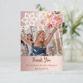 バラ金ゴールドピンクレースブライダルシャワー写真 サンキューカード (スタンド正面)