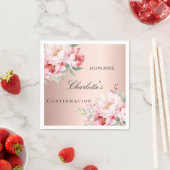 バラ金ゴールドピンクローズ花模様確認 スタンダードカクテルナプキン (インサイチュ)