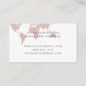 バラ金ゴールドピンクワールドマップトラベル 名刺 (裏面)