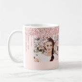 バラ金ゴールドピンク写真50歳の誕生日 コーヒーマグカップ (左)