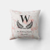 バラ金ゴールドピンク大理石科モノグラムエレガント クッション (裏面)