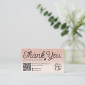 バラ金ゴールドピンク感謝していオーダーQrコード写真 名刺 (スタンド正面)