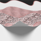 バラ金ゴールドピンク抽象芸術波モダングラムトレンディー ラッピングペーパー (角)