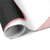 バラ金ゴールドピンク抽象芸術波モダングラムトレンディー ラッピングペーパー (ロールコーナー)