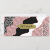 バラ金ゴールドピンク抽象芸術波モダングラムトレンディー 招待状 (正面)