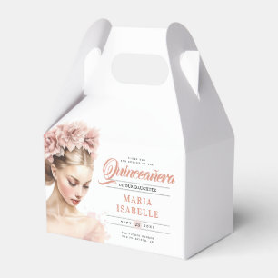 バラ金ゴールドピンク書道キンセアニェラパーティー フェイバーボックス