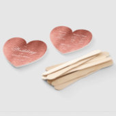 バラ金ゴールドピンク書道ハート結婚式 プログラム ハンドファン (組立なし)