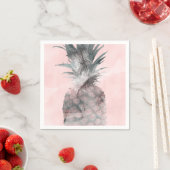 バラ金ゴールドピンク熱帯夏パイナップルパーティー スタンダードカクテルナプキン (インサイチュ)