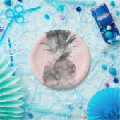 バラ金ゴールドピンク熱帯夏パイナップルパーティー ペーパープレート (パーティー)