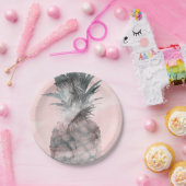 バラ金ゴールドピンク熱帯夏パイナップルパーティー ペーパープレート (パーティー)