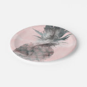 バラ金ゴールドピンク熱帯夏パイナップルパーティー ペーパープレート (アングル)