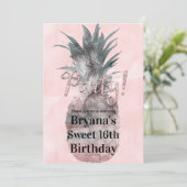 バラ金ゴールドピンク熱帯夏パイナップルパーティー 招待状 (スタンド正面)