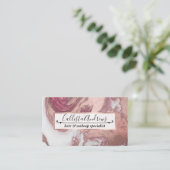 バラ金ゴールドピンク白色彩の鮮やか抽象芸術大理石 名刺 (スタンド正面)